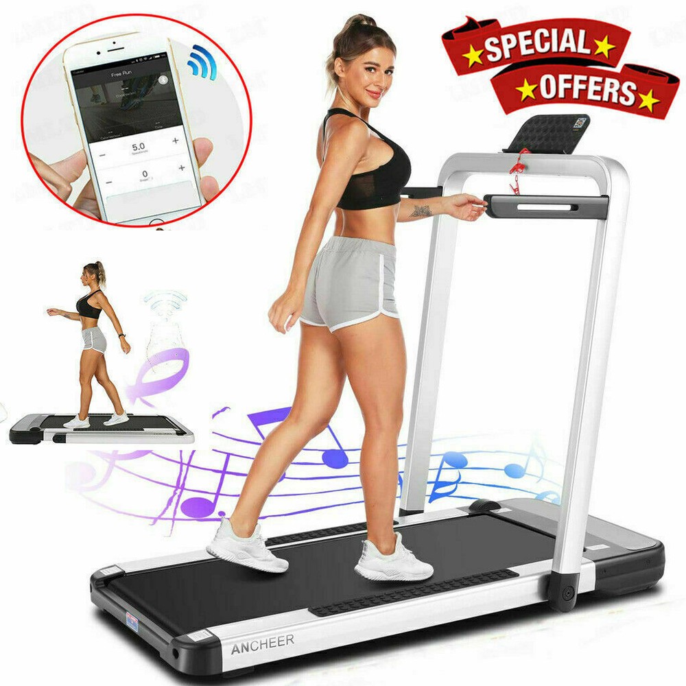 Treadmill Foldable Running Walking Machine App Control 2 in 1 for Home & Office