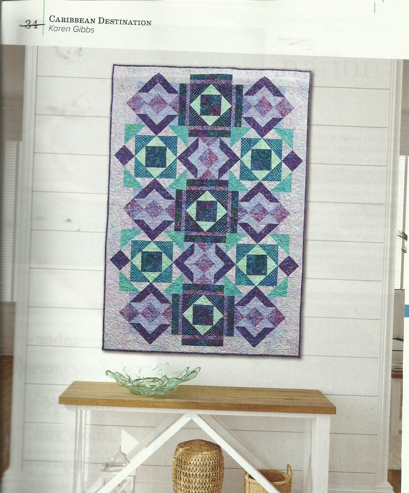 B0074  CARIBBEAN DESTINATION WALLHANGING QUILT PATTERN/INSTRUCTIONS