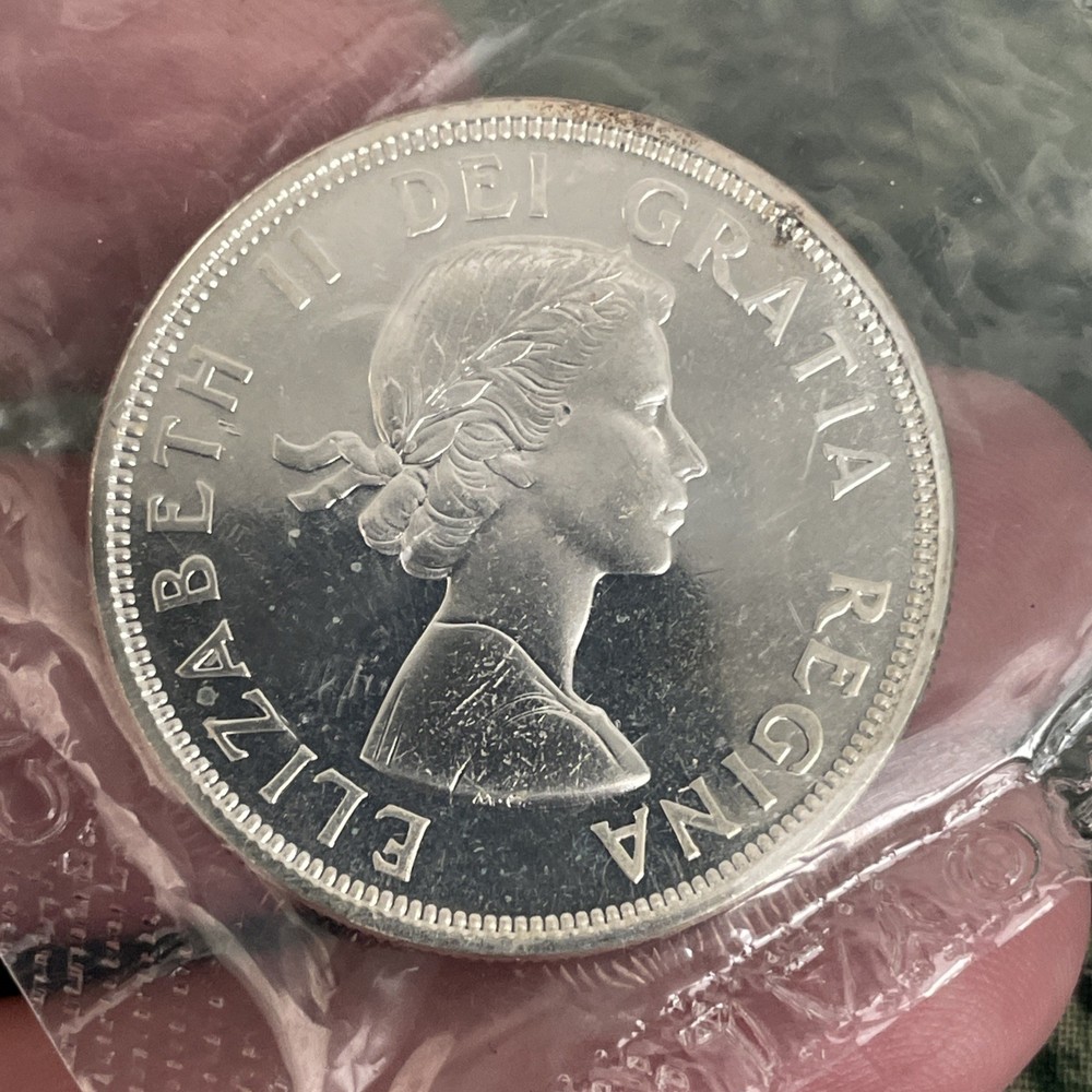 ERROR 1964 Missing Dot Canada Silver $1 Unc-Coin-ORIG Sealed