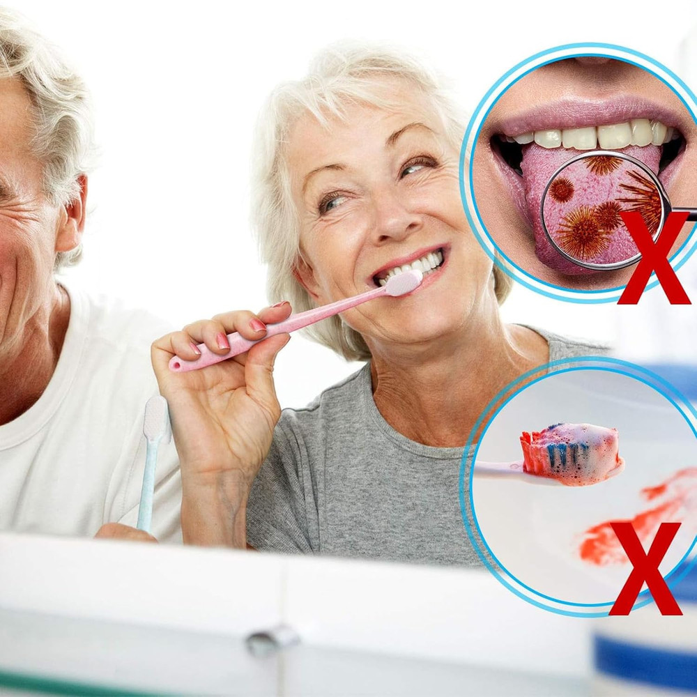4 Pieces Extra Soft Toothbrushes for Sensitive with 20000 Micro Nano Bristle for