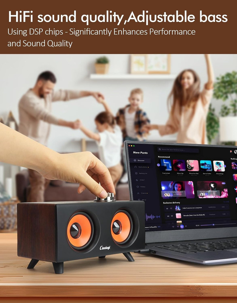 【2026 Update】 USB 2.1 Computer Speakers with Subwoofer, 3.5Mm/Usb Input Pc Speak