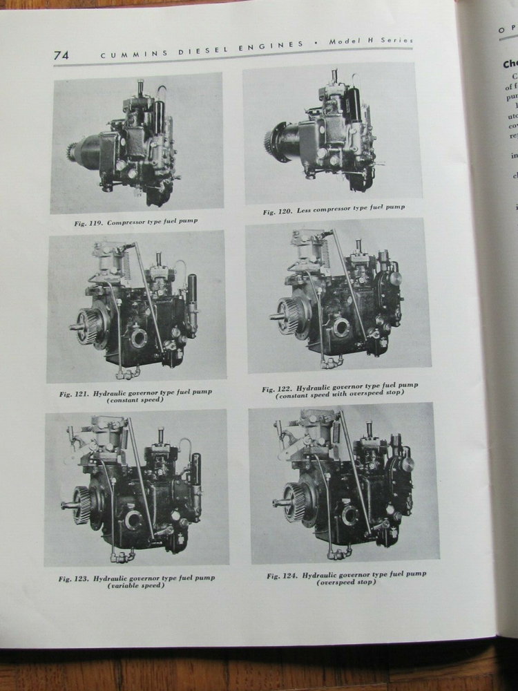 1944 Cummings Diesel Engine Model H Series Operator's Instruction Manual Book