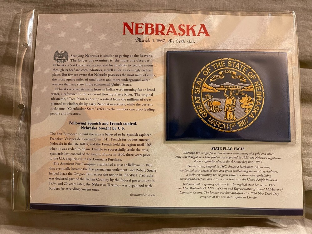 WILLABEE & WARD FLAG PATCH PANE **** NEBRASKA