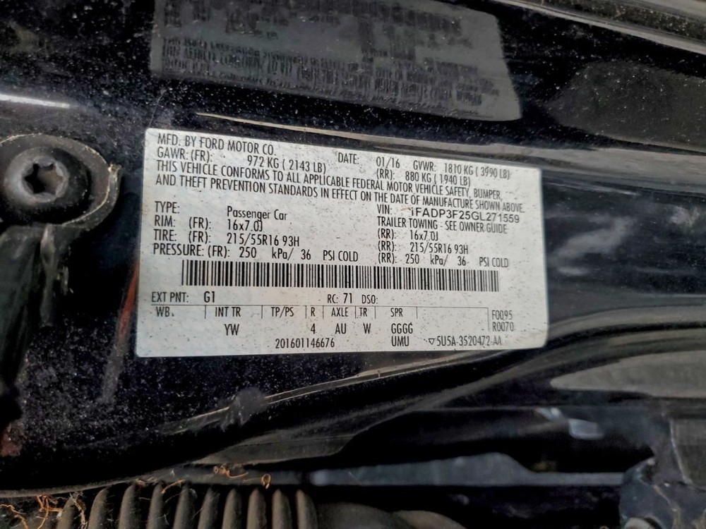 LEFT REAR DOOR WINDOW REGULATOR OEM 2014 FORD FOCUS