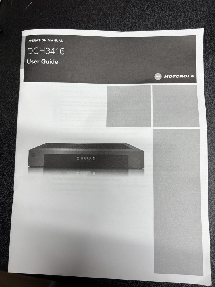 Motorola DCH3416 User Guide Operation Manual 2007