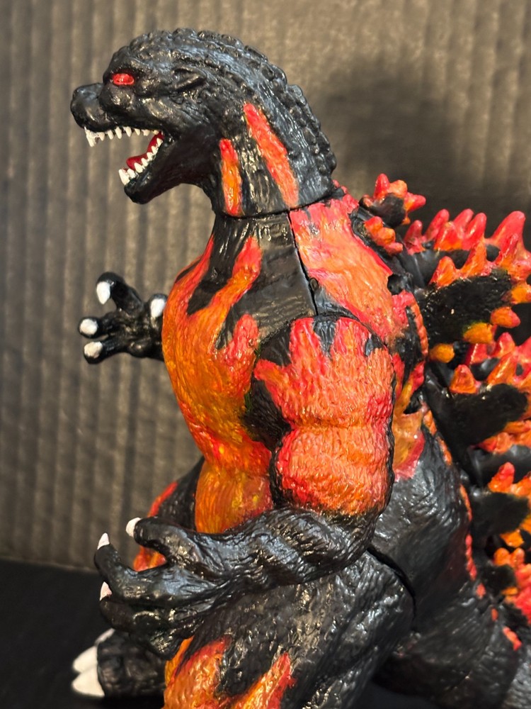 Trendmasters Godzilla 9"-10" 1994 Custom "BURNING GODZILLA" Figure (Restored).