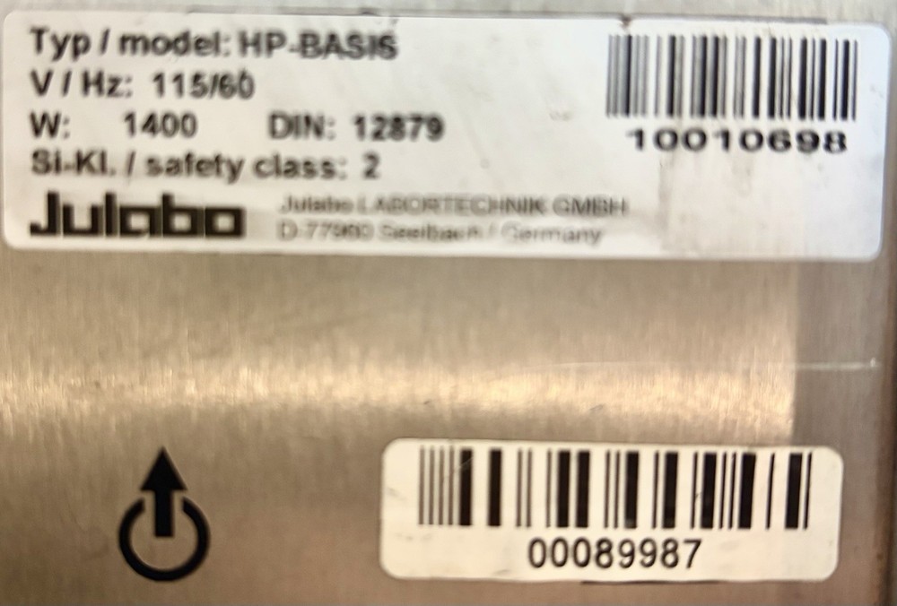 Julabo HP-BASIS - Refrigerated/Heating Circulator, Missing Front Door/Grille
