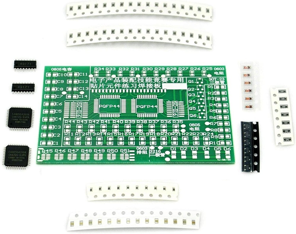 SMD/SMT Components Practice Board Soldering Skill Training DIY Kit for Students