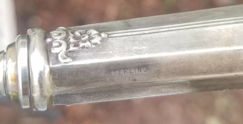 Vintage 9" Sterling Silver Serving Salad Meat Fork
