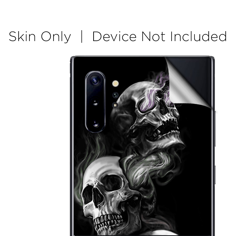 Skins Decal Wrap for Samsung Note 10 Plus glowing Skulls in Smoke