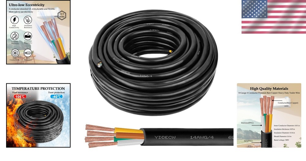 Mini Split Wire 50FT - Weatherproof 14/4 Control Cable