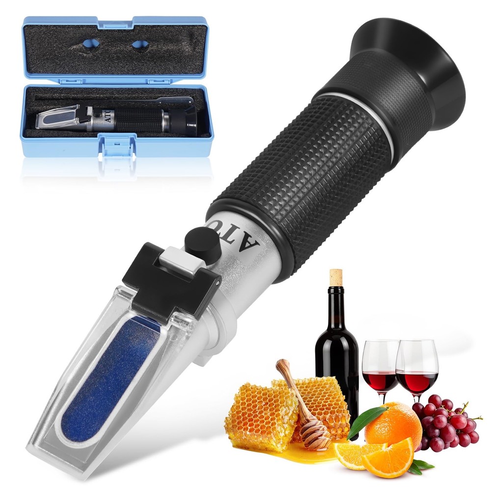GYE Brix Refractometer with ATC, Dual Scale - Specific Gravity & Brix,...