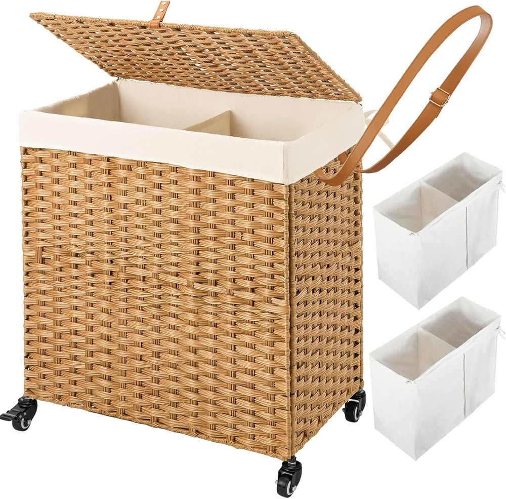 Greenstell Laundry Hper with Wheels, No Install Ned, Divided