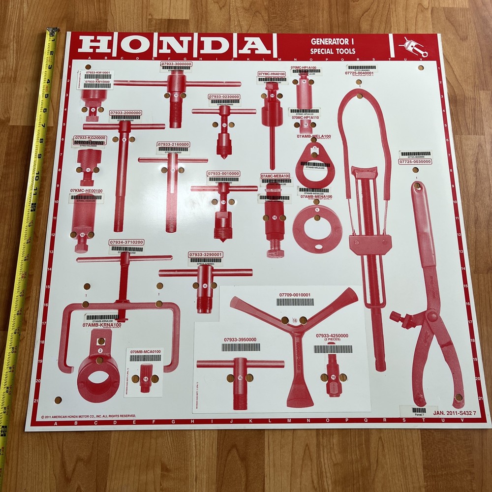 Honda Generator 1 Special Tools Display Sign For Peg Board