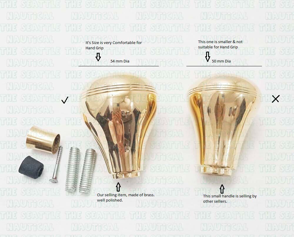 Solid Brass Knob Head Handle Only For Wooden Walking Stick Cane Christmas Gift