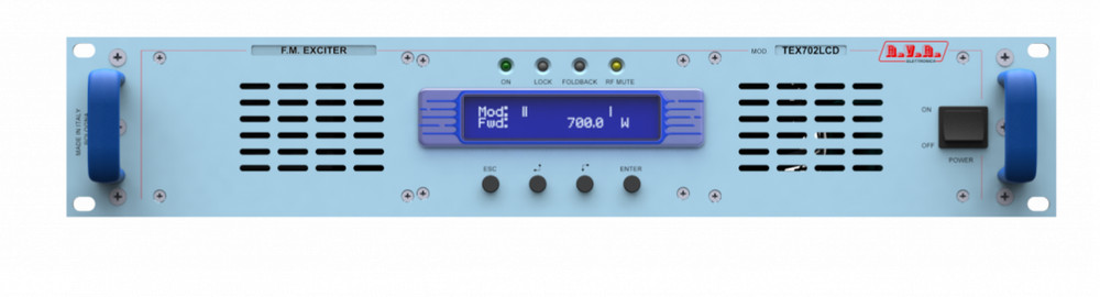 Broadcast RVR TEX 702 LCD 700w FM Transmitter with Encoder Stereo - 88 108 Mhz