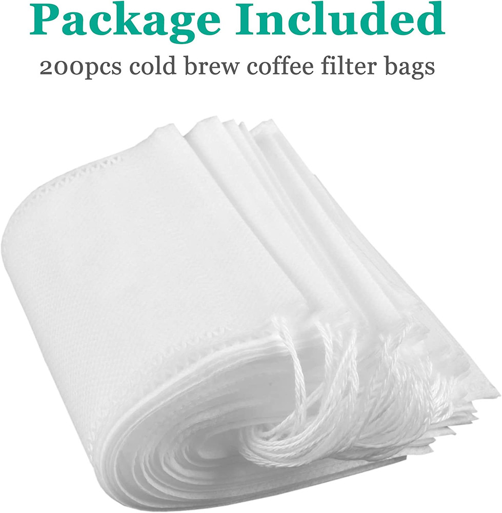 200Pcs Cold Brew Coffee Filter Bags 4‘’ X 6 No Mess Disposable Filter Bag wit