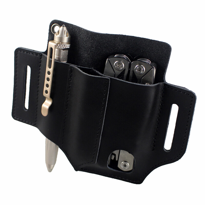 Leather Belt Tool Pouch EDC Storage Bag Flashlight Pouch