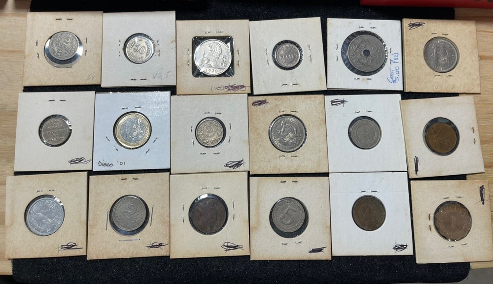 Assorted World Foreign 18 Coins Lot #1