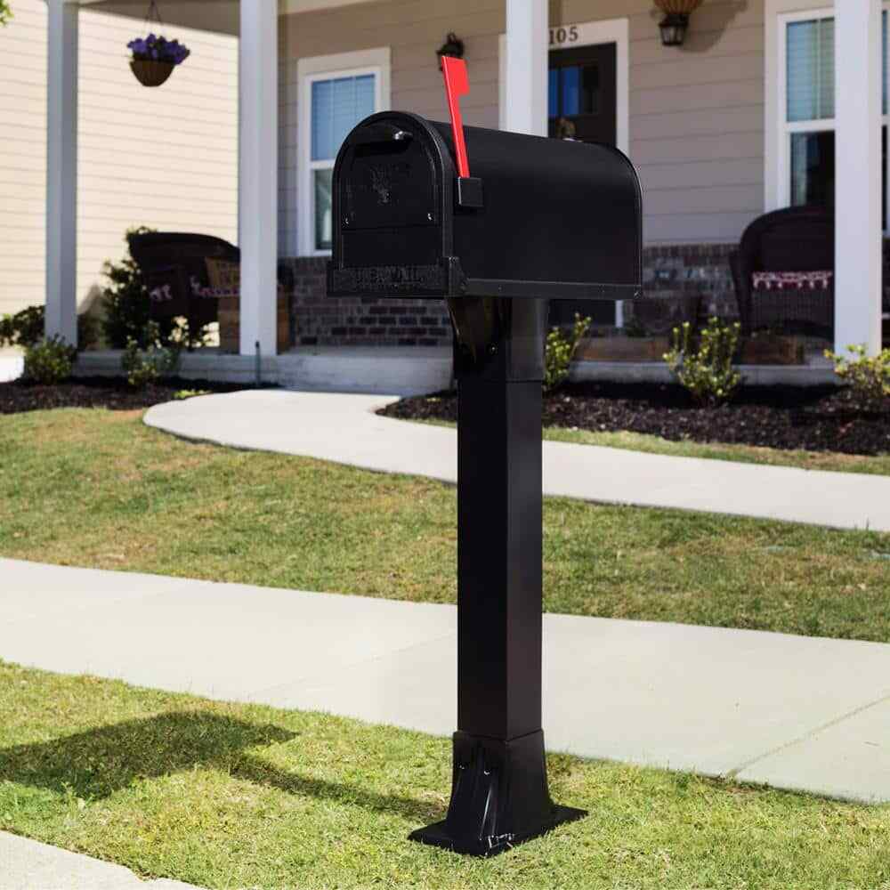 Callaway Adjustable Mailbox Post Black Gibraltar Mailboxes Steel Base Plate