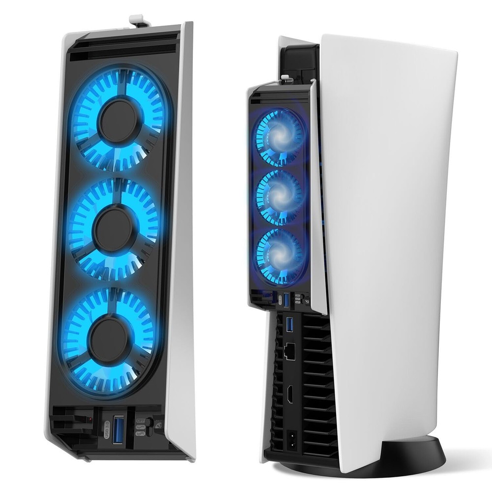 Cooling Fan with LED Light For PS5 Disc & PS5 Digital Edition 2020 Game Console.