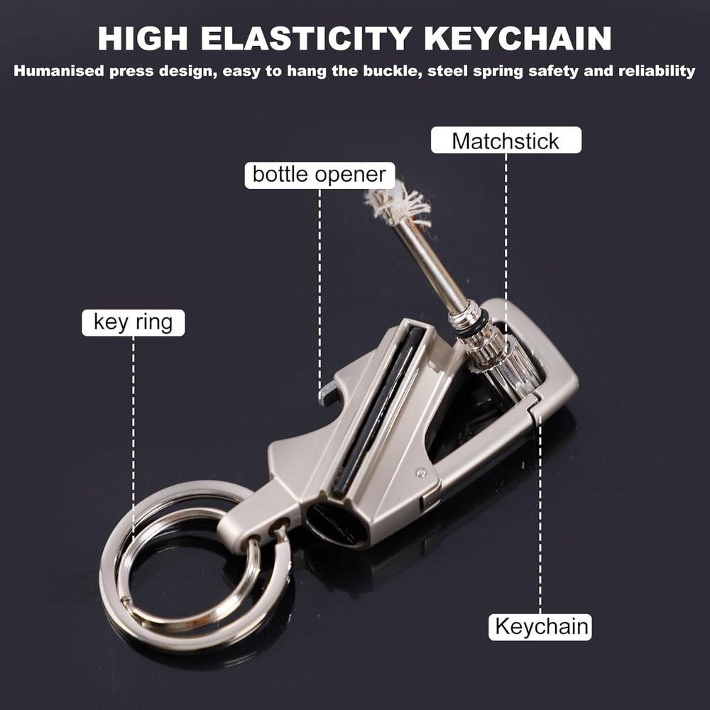 2Pcs Permanent Match Infinity Lighter with Multitool Keychain Bottle Opener, ...