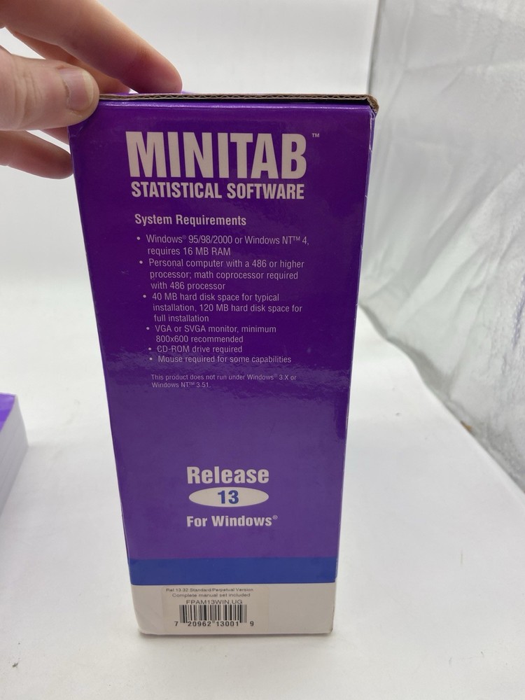 Statistical Software - Minitab 13 BOOKS MANUALS ONLY NO DISCS