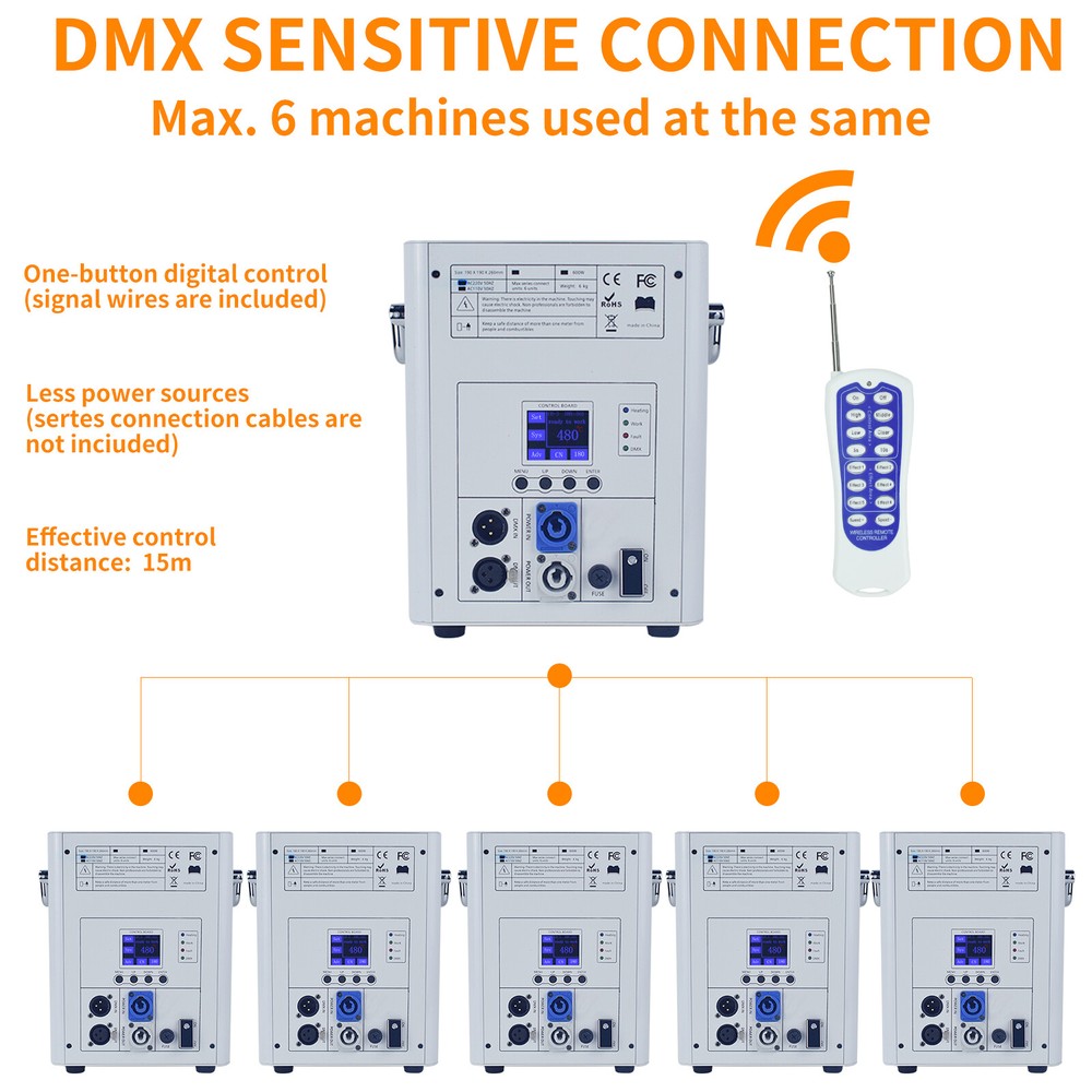 2Pcs Cold Spark Machine 750W Firework Machine DMX512 DJ Stage Effect with Handle