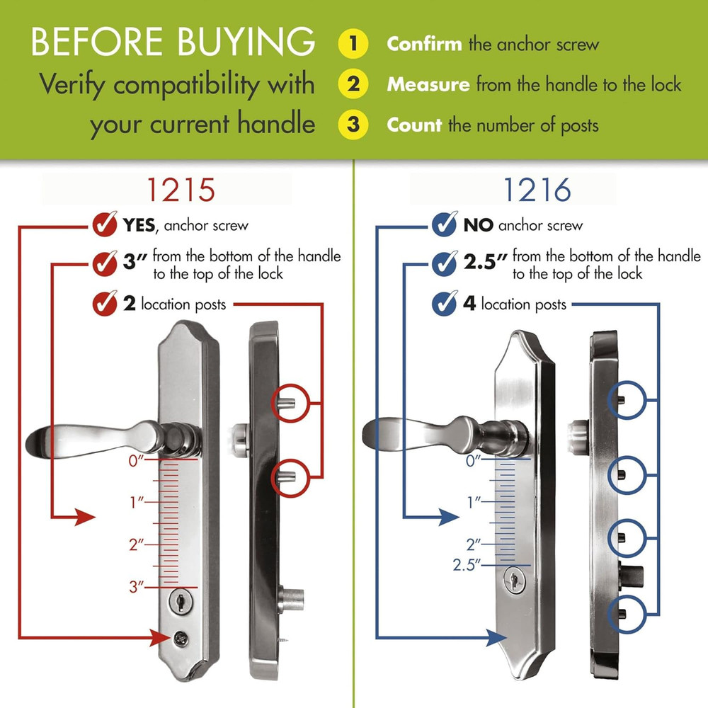 BK1215SC ML Lever Set Handle for Storm Doors and Screen Doors with Keyed Dead...