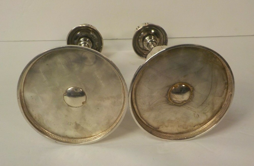 Pair Hallmarked Spain European Sterling Silver 8.75" Candlesticks
