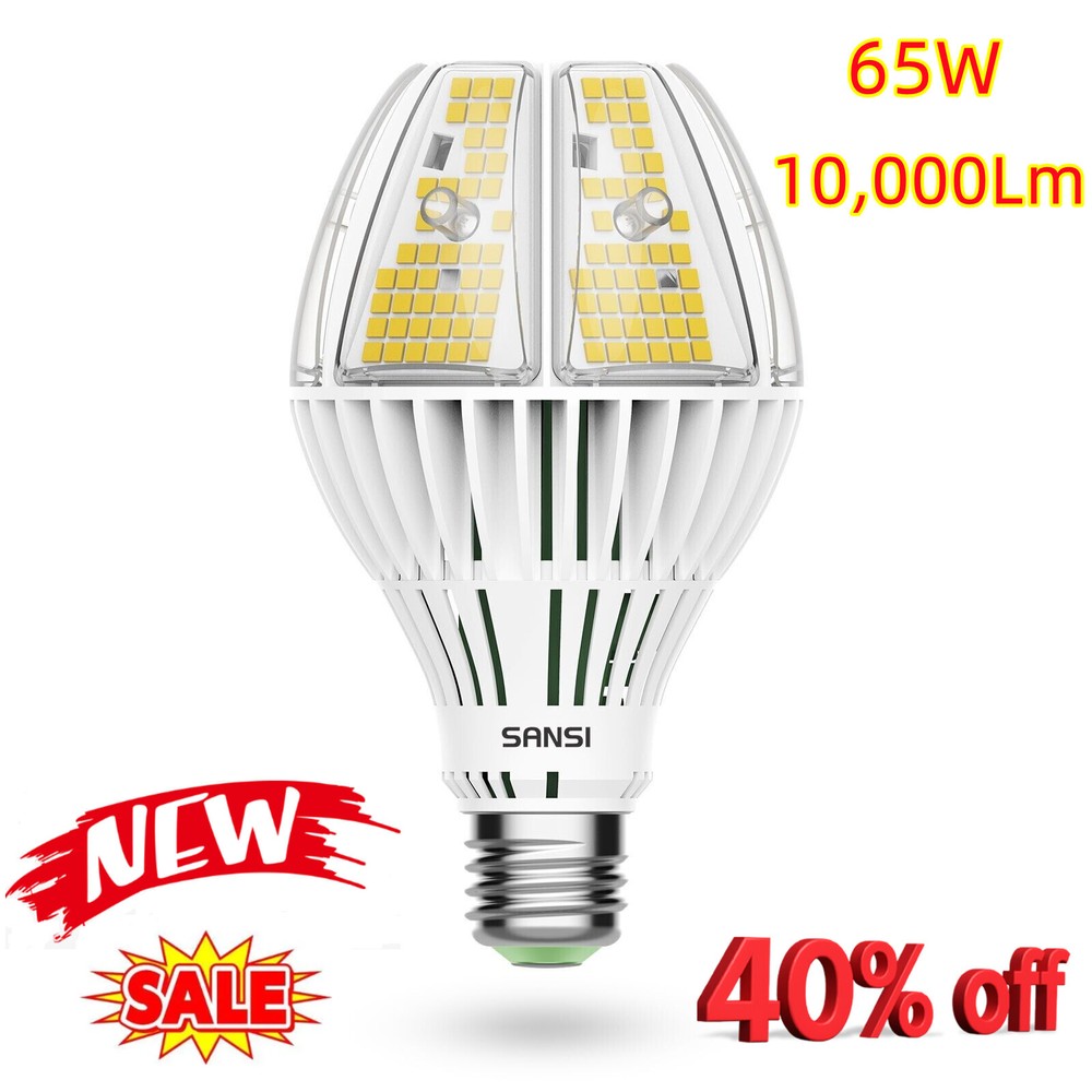 10,000LM E26 LED Light Bulbs A21 65W=650W 5000K Daylight Workshop Garage Lamp