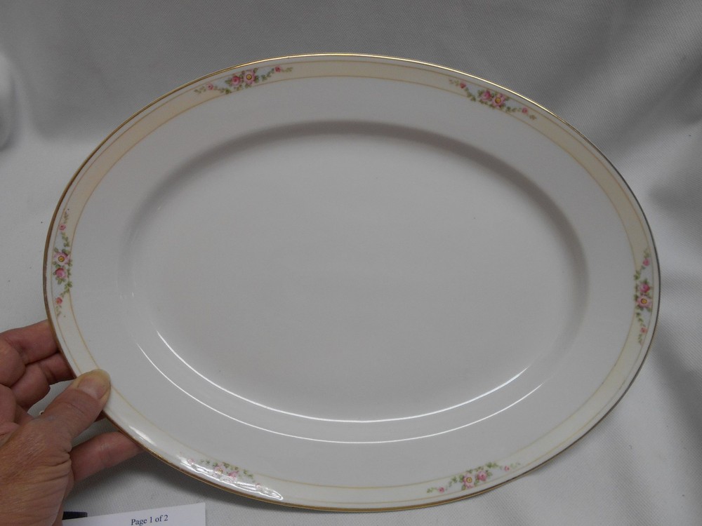 VINTAGE NORITAKE "NIPPON" ROSE PATTERN serving platter