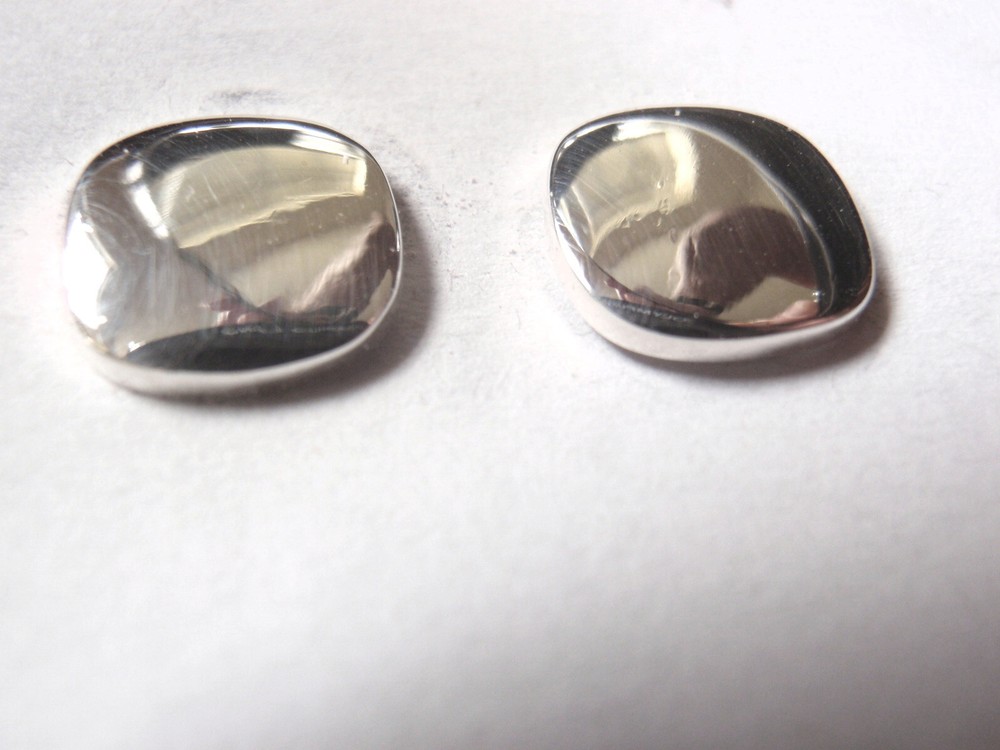 Silver Square with Soft Corners 925 Sterling Silver Stud Earrings