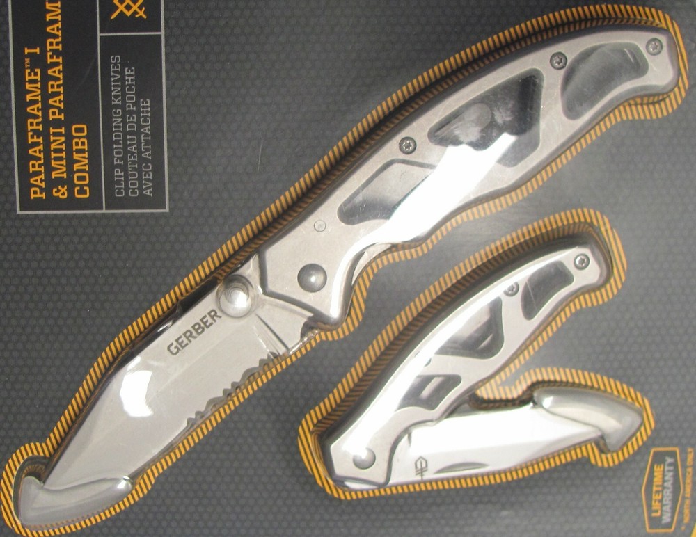 GERBER Paraframe & Mini Paraframe Combo Folding Knifes