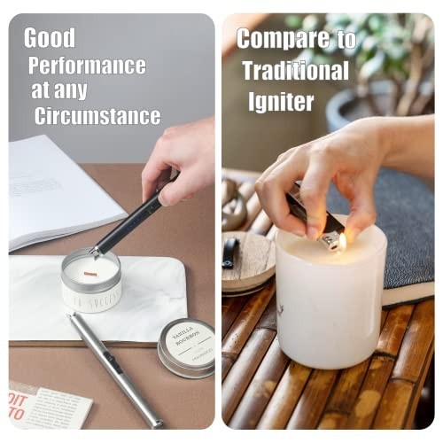 Candle Accessory Kit: Rechargeable Electric Lighter, Wick Trimmer, Snuffer & Tra