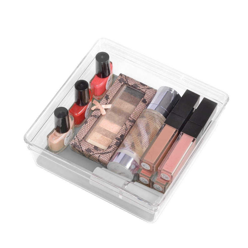 Plastic Drawer Organizer 6 x 6 inch Gray