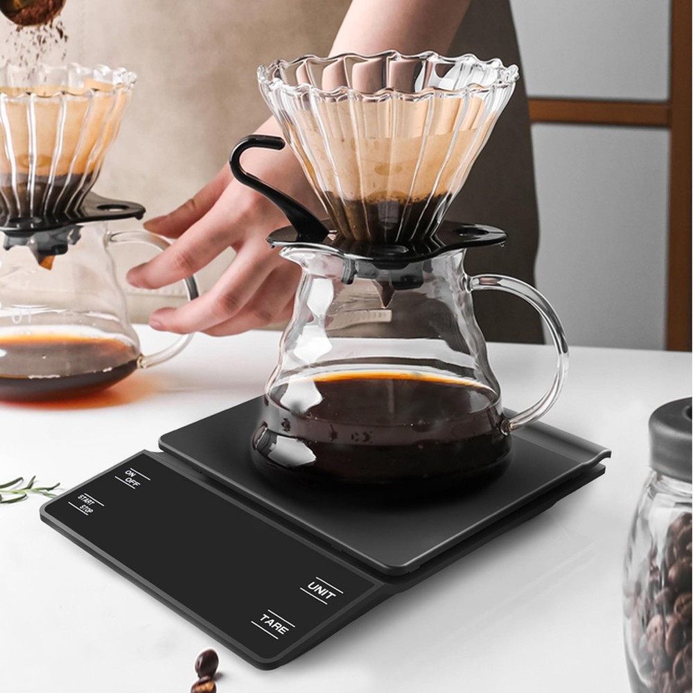 Digital Coffee Scale with Timer 3kg/0.1g High Precision Tare Function for Pou...