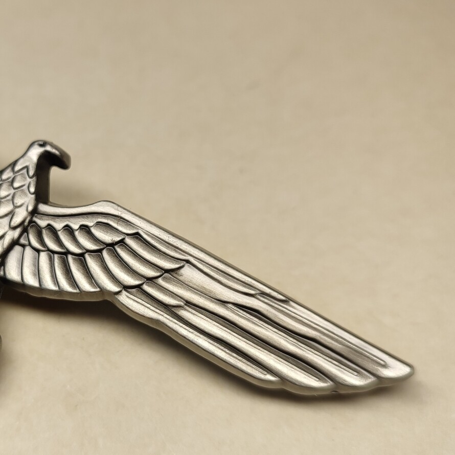 Large size vintage silver eagle brooch