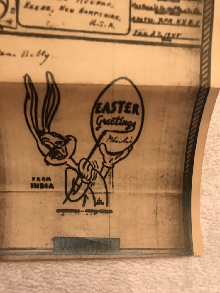 1945 V-MAIL SERVICE BUGS BUNNY EASTER GREETINGS