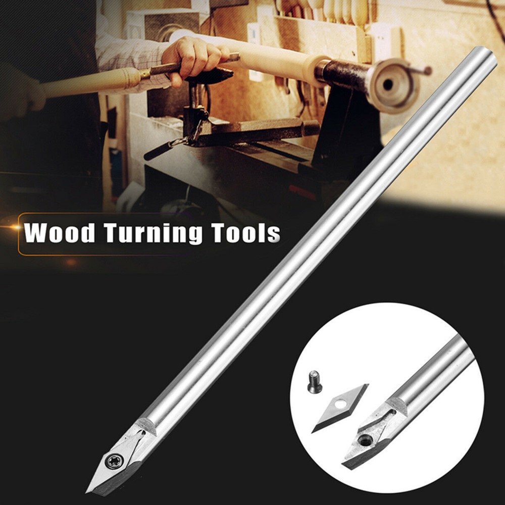 35° Wood Turning Chisel Carbide Tip Diamond Shape Insert Lathe Tool 12mm i