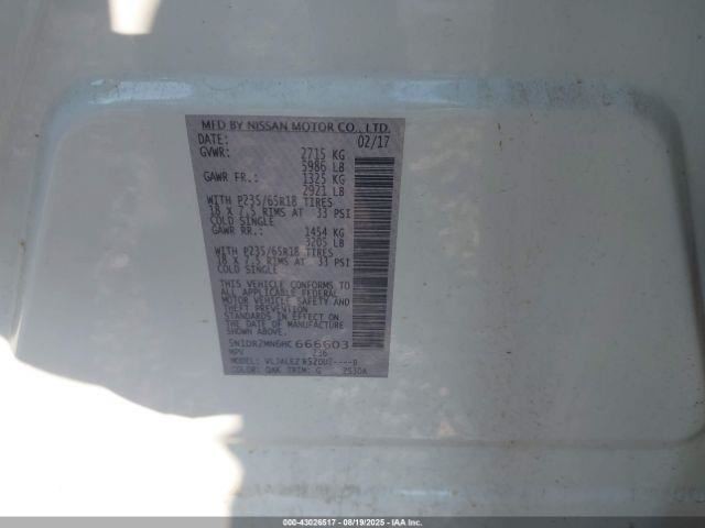 Console Front Roof Without Navigation System Fits 17 PATHFINDER 4866859