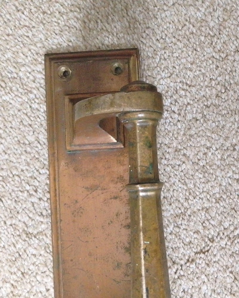 Victorian/Edwardian Antique Solid Brass Door Pull Handle Vintage LARGE 14.5"
