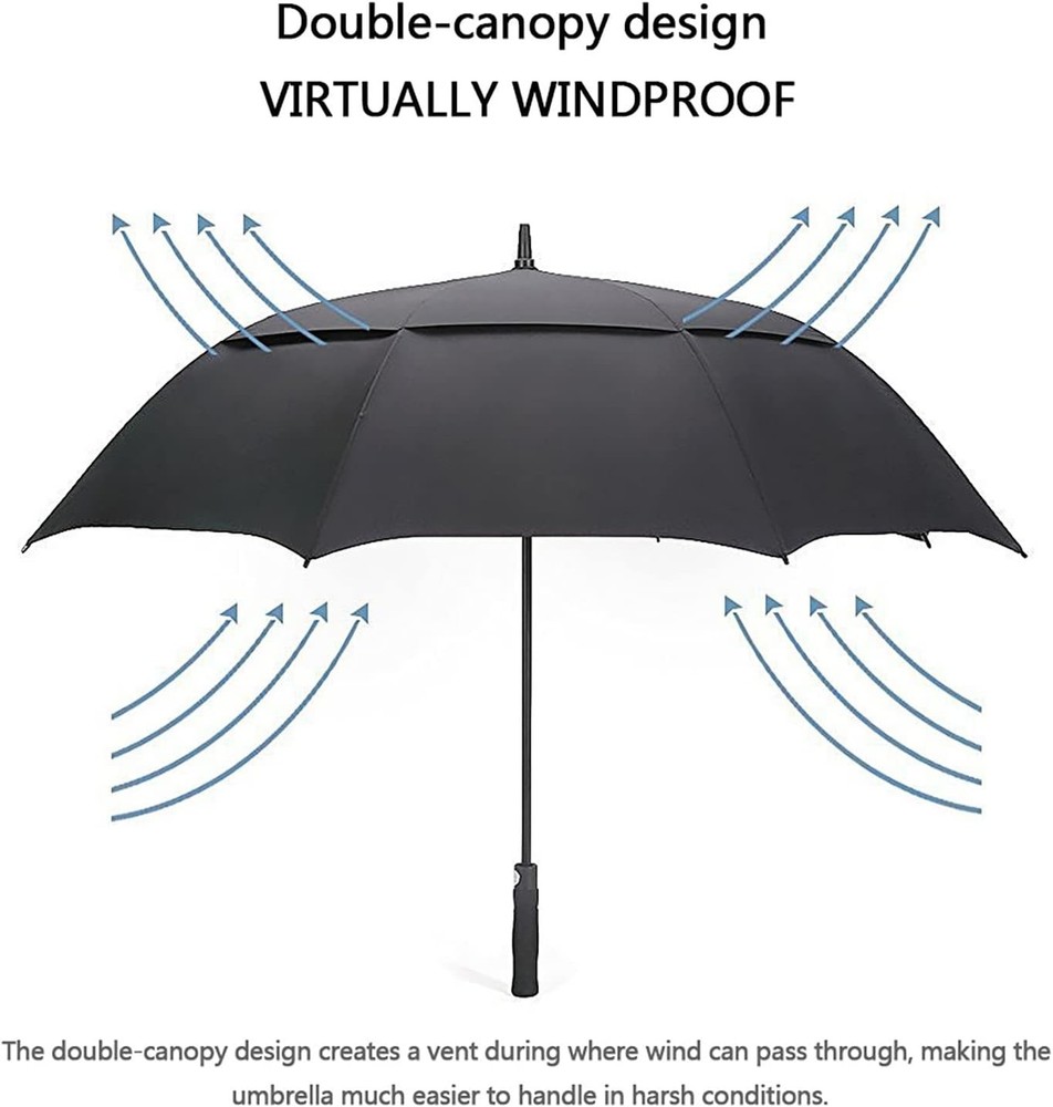Oversized 47-68 Inch Automatic Open Golf Umbrella - Windproof & Waterproof