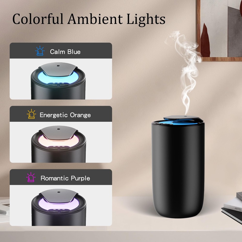Premium Aluminum Waterless Essential Oil Diffuser for Car & Home - Titanium