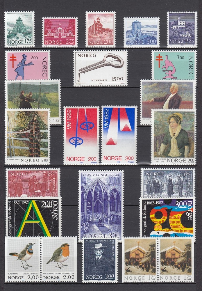 Norway 1982 Full year VF MNH stamps