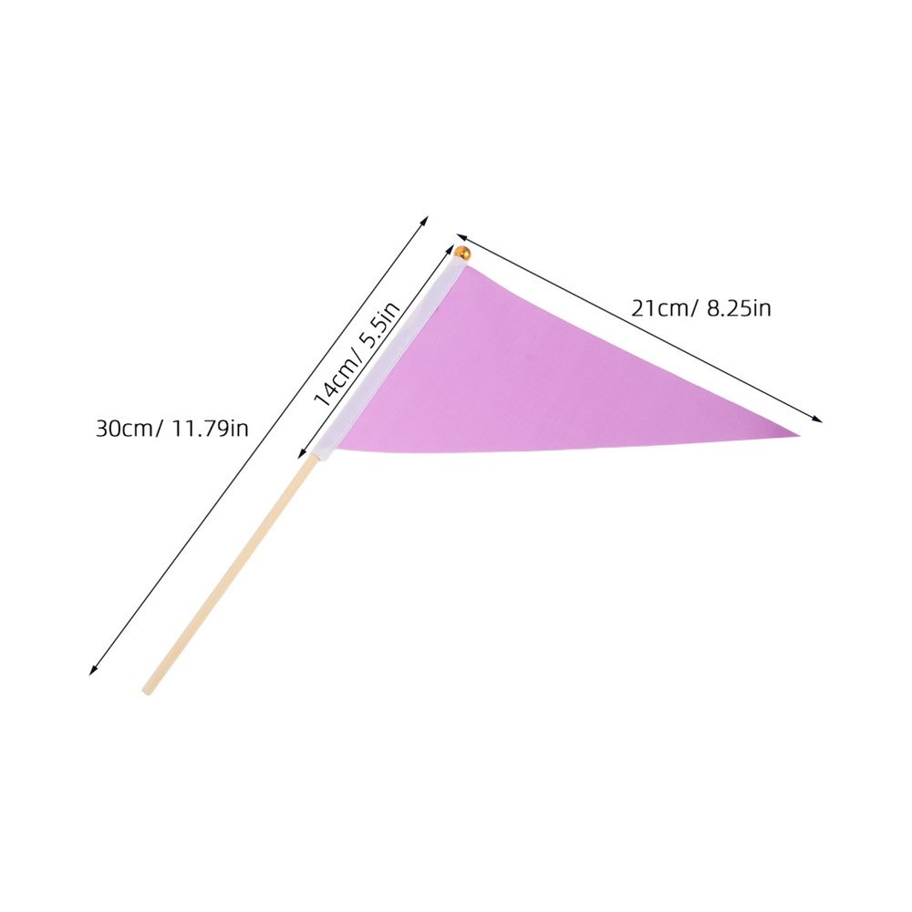 16pcs Garden Marking Flags - Small Triangular Yard Markers with Bamboo Sticks