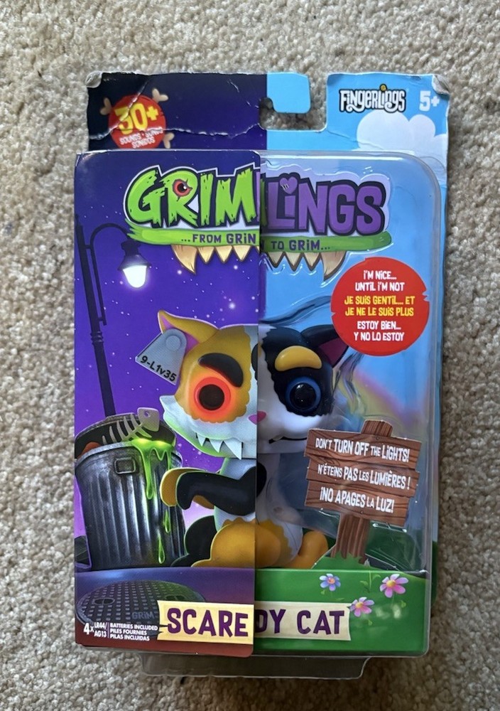 Grimlings Scaredy Cat Interactive Toy Figure