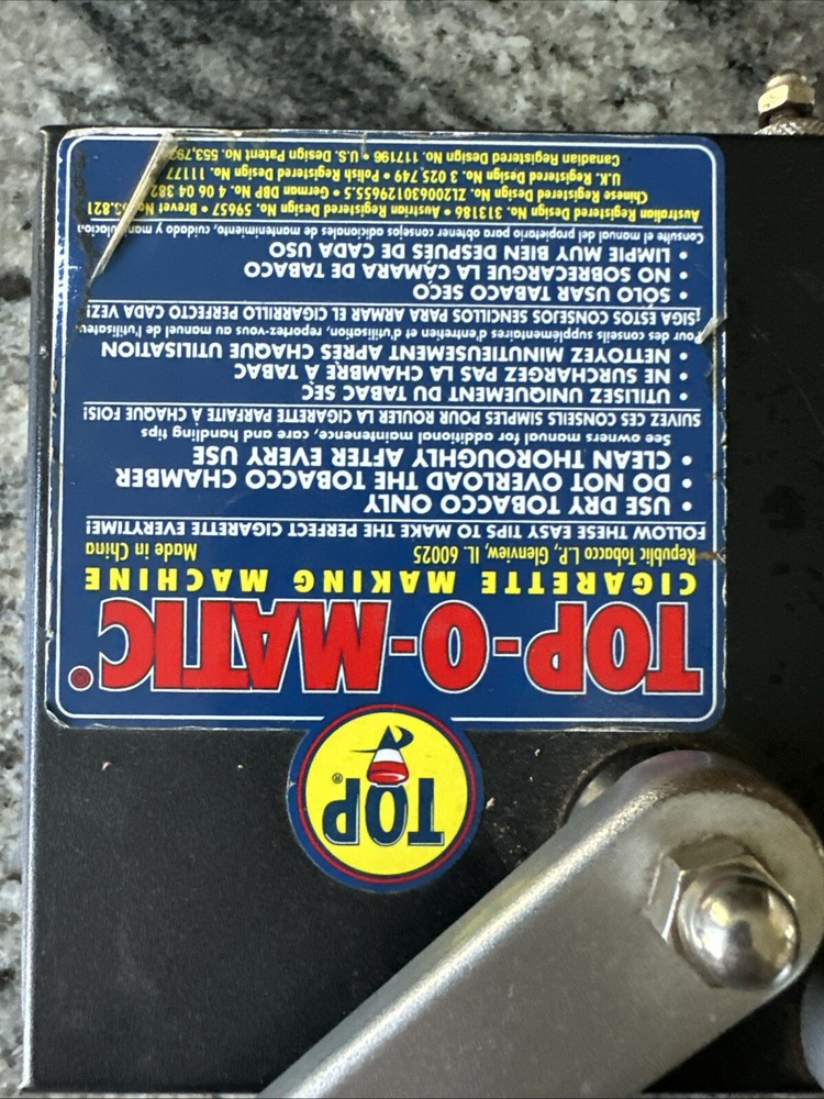 Top Brand Top-O-Matic Cigarette Rolling Machine
