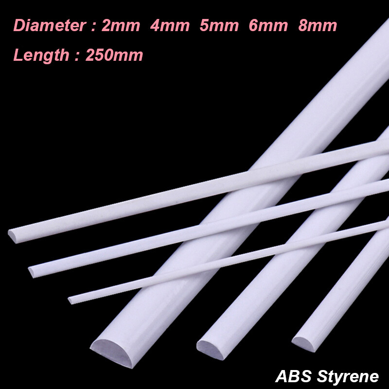 ABS Styrene Half Round Bar Section Architecture Model Making Strips 2mm to 8mm