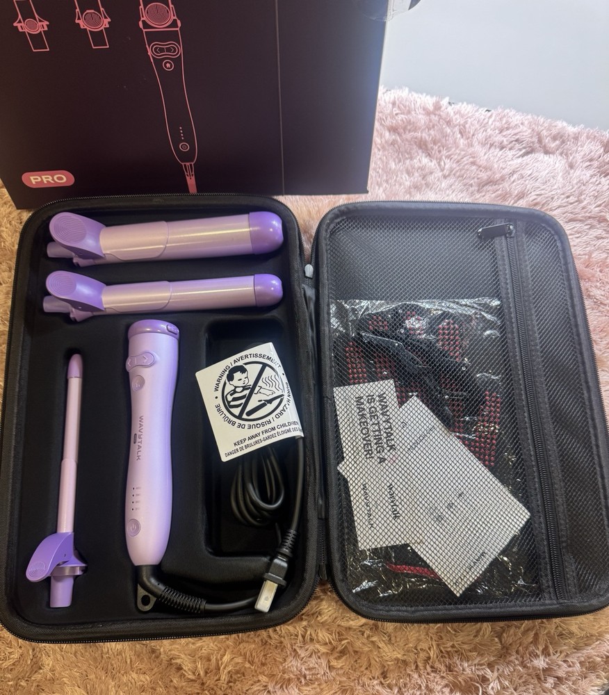 Automatic Curling Iron Set with 3 Interchangeable Barrels & Adjustable Settings